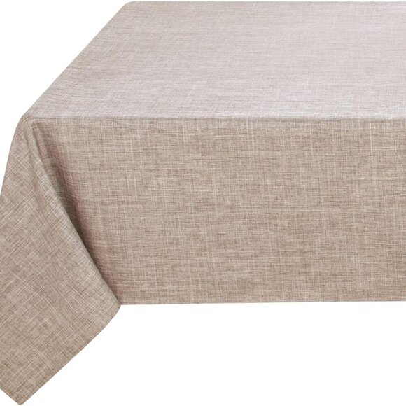 Other - Faux Linen Tablecloth Rectangle 60 x 102 Inch - Rustic Fabric Table Cloth for 6
